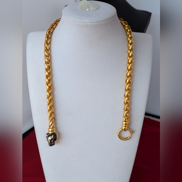 Vintage Fine Gold tone solid collar Panther head closure‎ - Picture 9 of 15